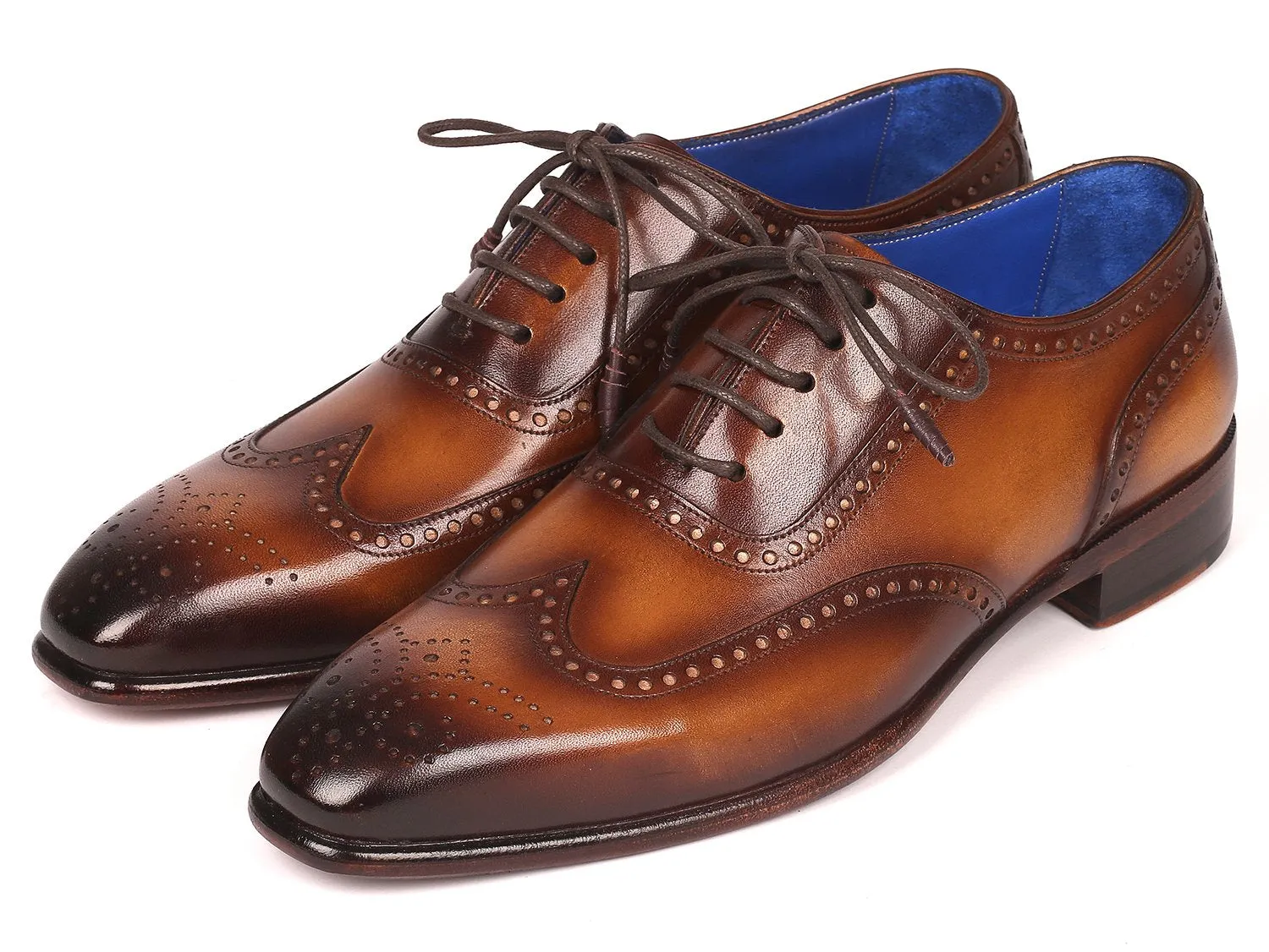 Paul Parkman Schuhe Paul Parkman Herren Handgefertigte Wingtip Oxfords in Braun