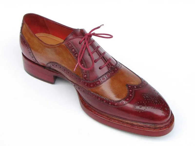 Paul Parkman Schuhe Paul Parkman Herren-Leder-Wingtips in Kamele & Bordeaux