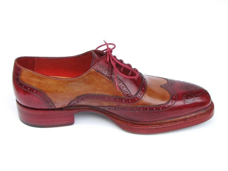 Paul Parkman Schuhe Paul Parkman Herren-Leder-Wingtips in Kamele & Bordeaux