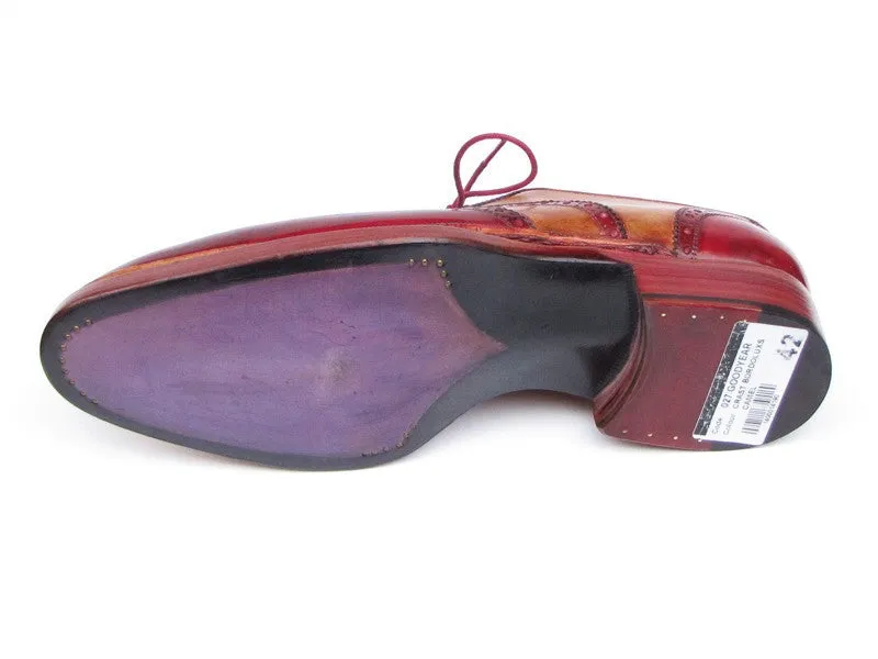 Paul Parkman Schuhe Paul Parkman Herren-Leder-Wingtips in Kamele & Bordeaux