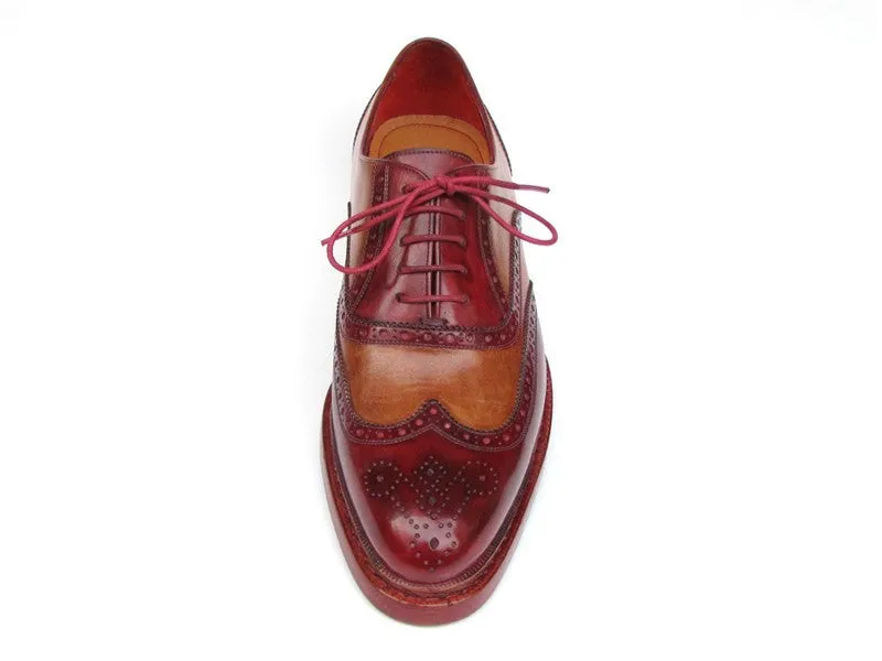 Paul Parkman Schuhe Paul Parkman Herren-Leder-Wingtips in Kamele & Bordeaux