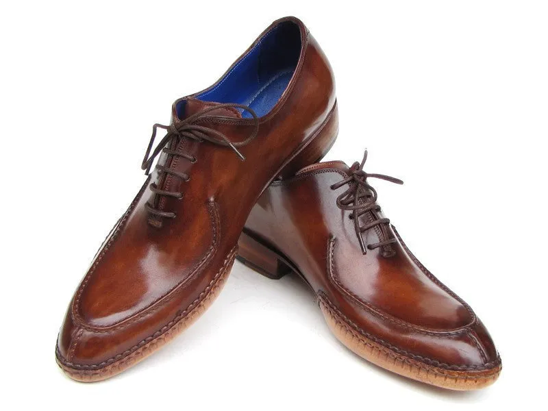 Paul Parkman Schuhe Paul Parkman Herren Seitlich Handgenähte Leder Split-Toe Oxfords in Braun