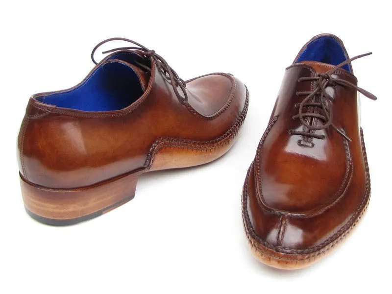 Paul Parkman Schuhe Paul Parkman Herren Seitlich Handgenähte Leder Split-Toe Oxfords in Braun