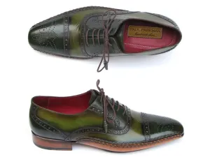 Paul Parkman Schuhe Paul Parkman Herren Seitengenähte Ledercaptoe Oxfords in Grün & Gelb