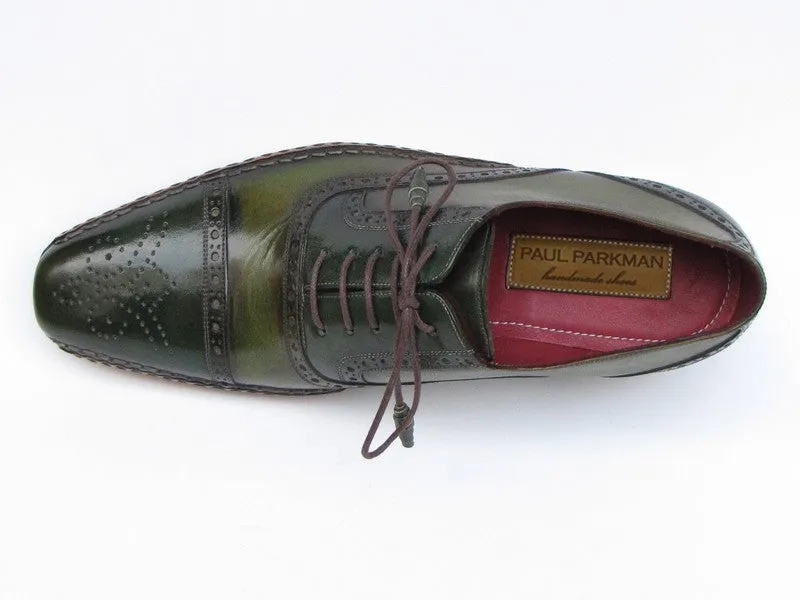 Paul Parkman Schuhe Paul Parkman Herren Seitengenähte Ledercaptoe Oxfords in Grün & Gelb
