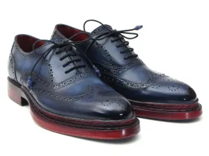 Paul Parkman Schuhe Paul Parkman Herren Wingtip Oxfords mit dreifacher Ledersohle in Marineblau