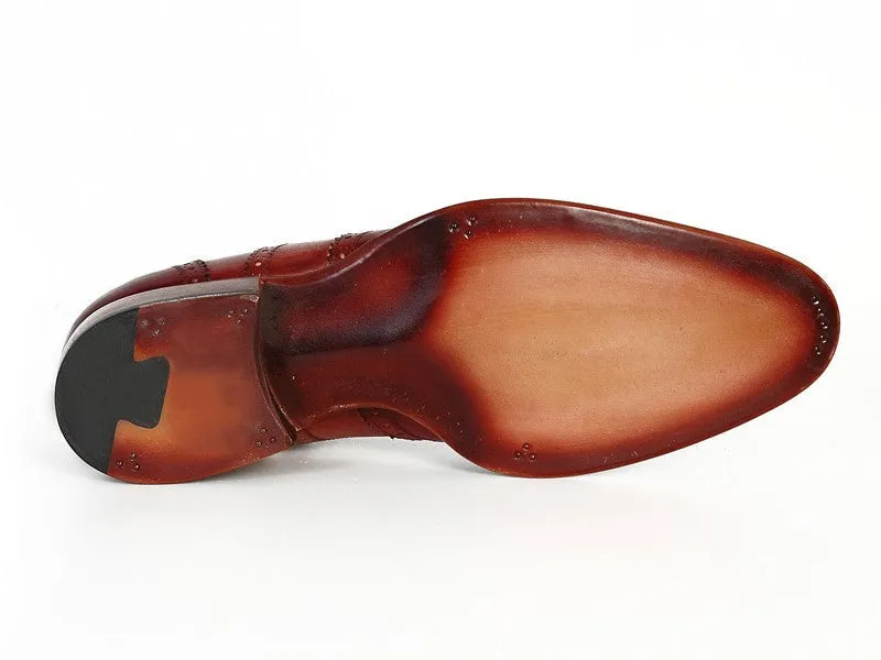 Paul Parkman Schuhe Paul Parkman Herren Wingtip Oxfords in Bordeaux & Kamel