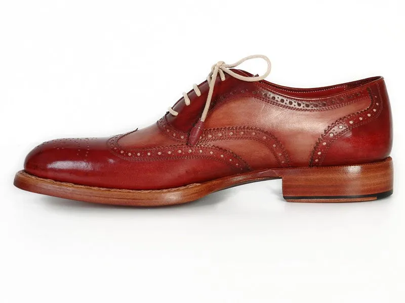 Paul Parkman Schuhe Paul Parkman Herren Wingtip Oxfords in Bordeaux & Kamel
