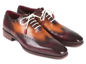 Paul Parkman Schuhe Paul Parkman Herren Wingtip Oxfords in Bordeaux & Kamel