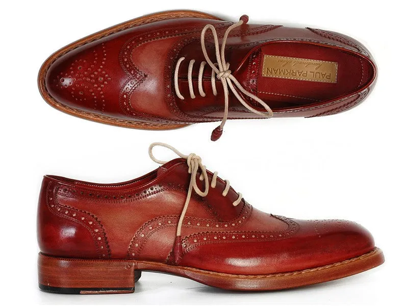 Paul Parkman Schuhe Paul Parkman Herren Wingtip Oxfords in Bordeaux & Kamel