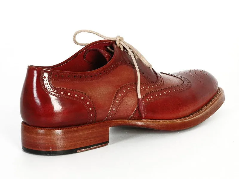 Paul Parkman Schuhe Paul Parkman Herren Wingtip Oxfords in Bordeaux & Kamel