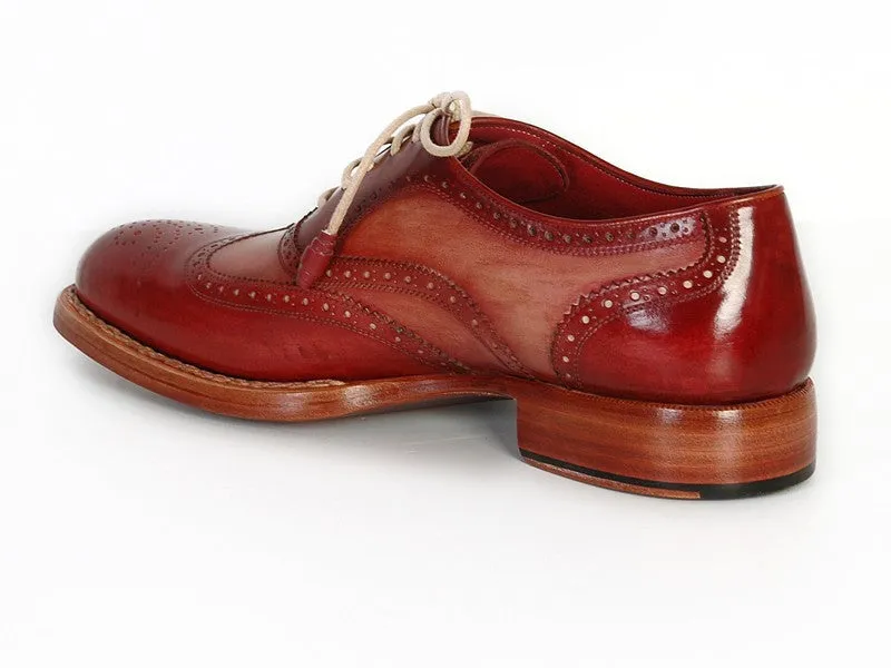 Paul Parkman Schuhe Paul Parkman Herren Wingtip Oxfords in Bordeaux & Kamel