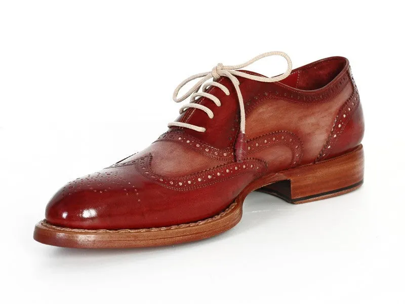 Paul Parkman Schuhe Paul Parkman Herren Wingtip Oxfords in Bordeaux & Kamel