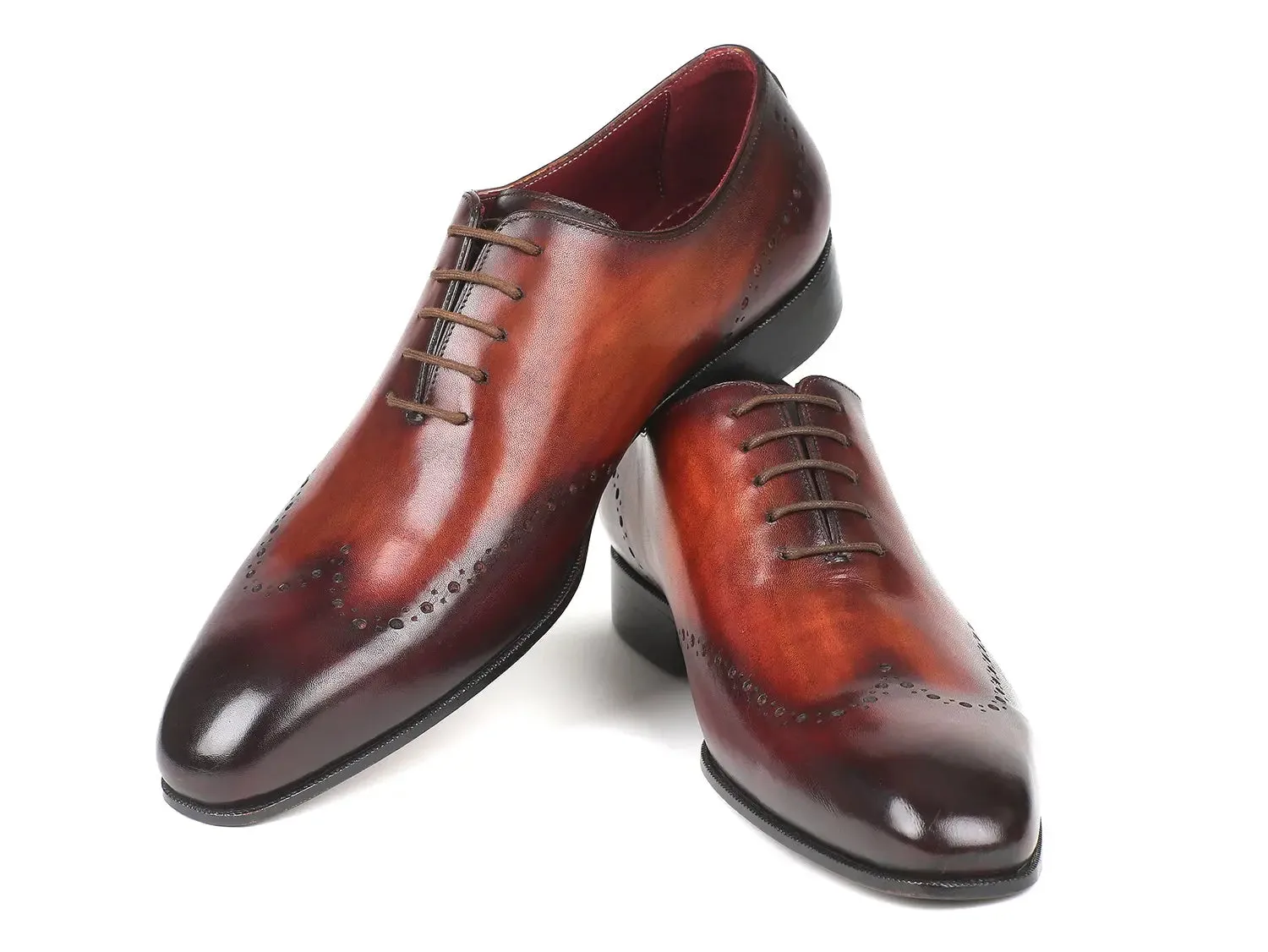Paul Parkman Schuhe Paul Parkman Herren Wingtip Oxfords in Braun & Bordeaux