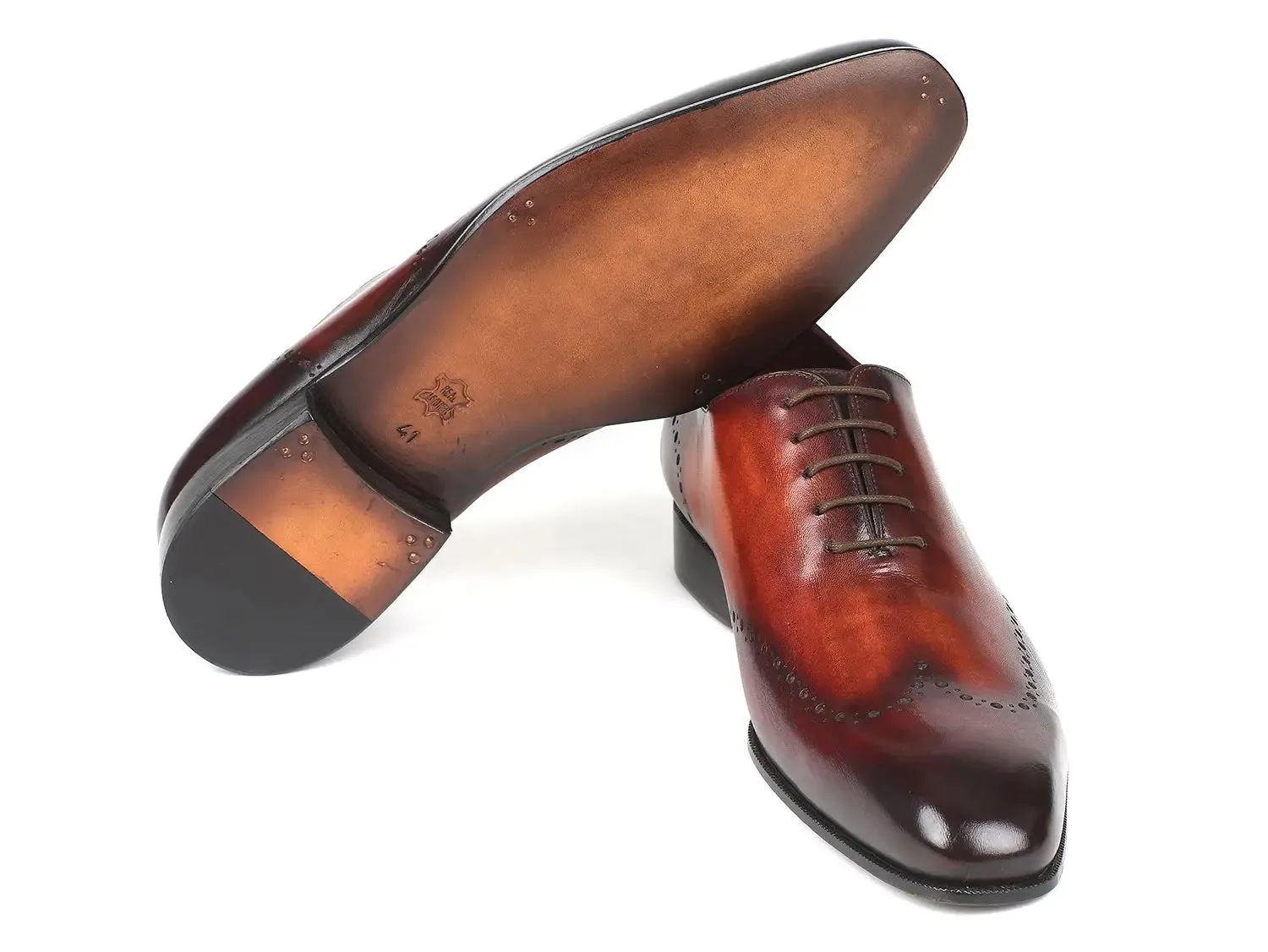 Paul Parkman Schuhe Paul Parkman Herren Wingtip Oxfords in Braun & Bordeaux