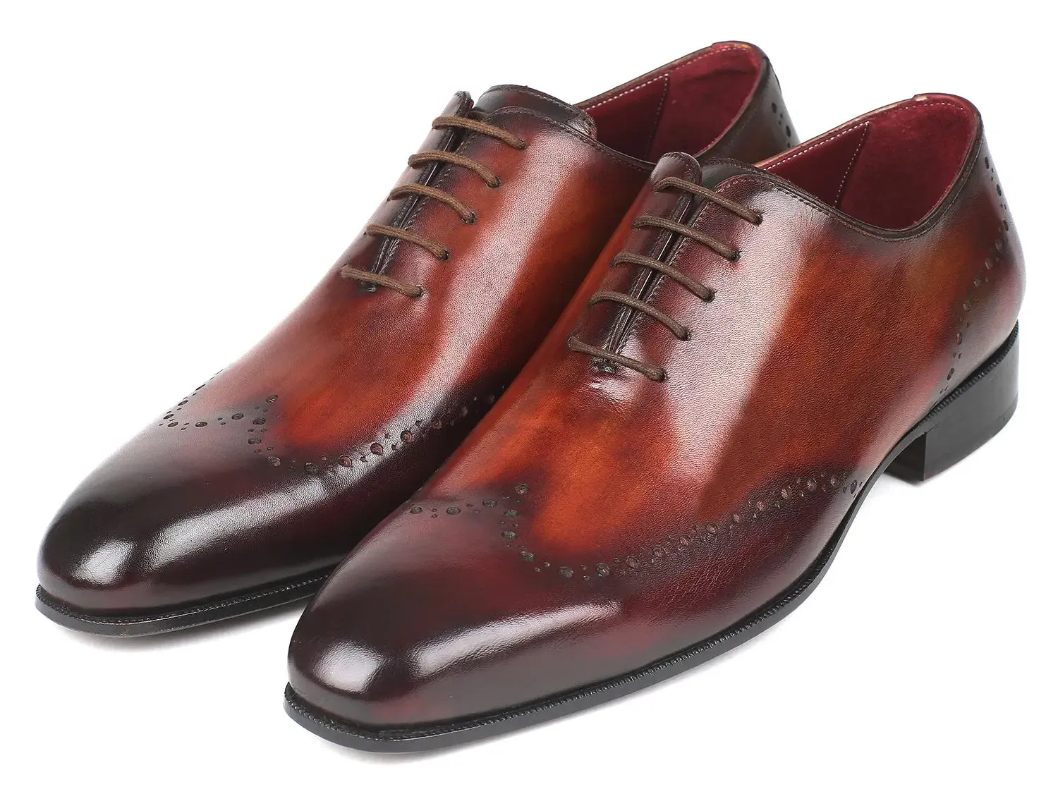 Paul Parkman Schuhe Paul Parkman Herren Wingtip Oxfords in Braun & Bordeaux
