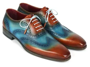 Paul Parkman Schuhe Paul Parkman Herren Wingtip Oxfords Türkis / Tabak