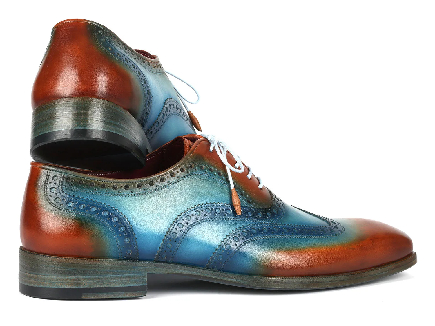 Paul Parkman Schuhe Paul Parkman Herren Wingtip Oxfords Türkis / Tabak