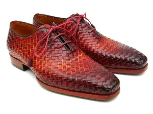 Paul Parkman Schuhe Paul Parkman Herren Oxfords aus gewebtem Leder in Bordeaux & Tabak