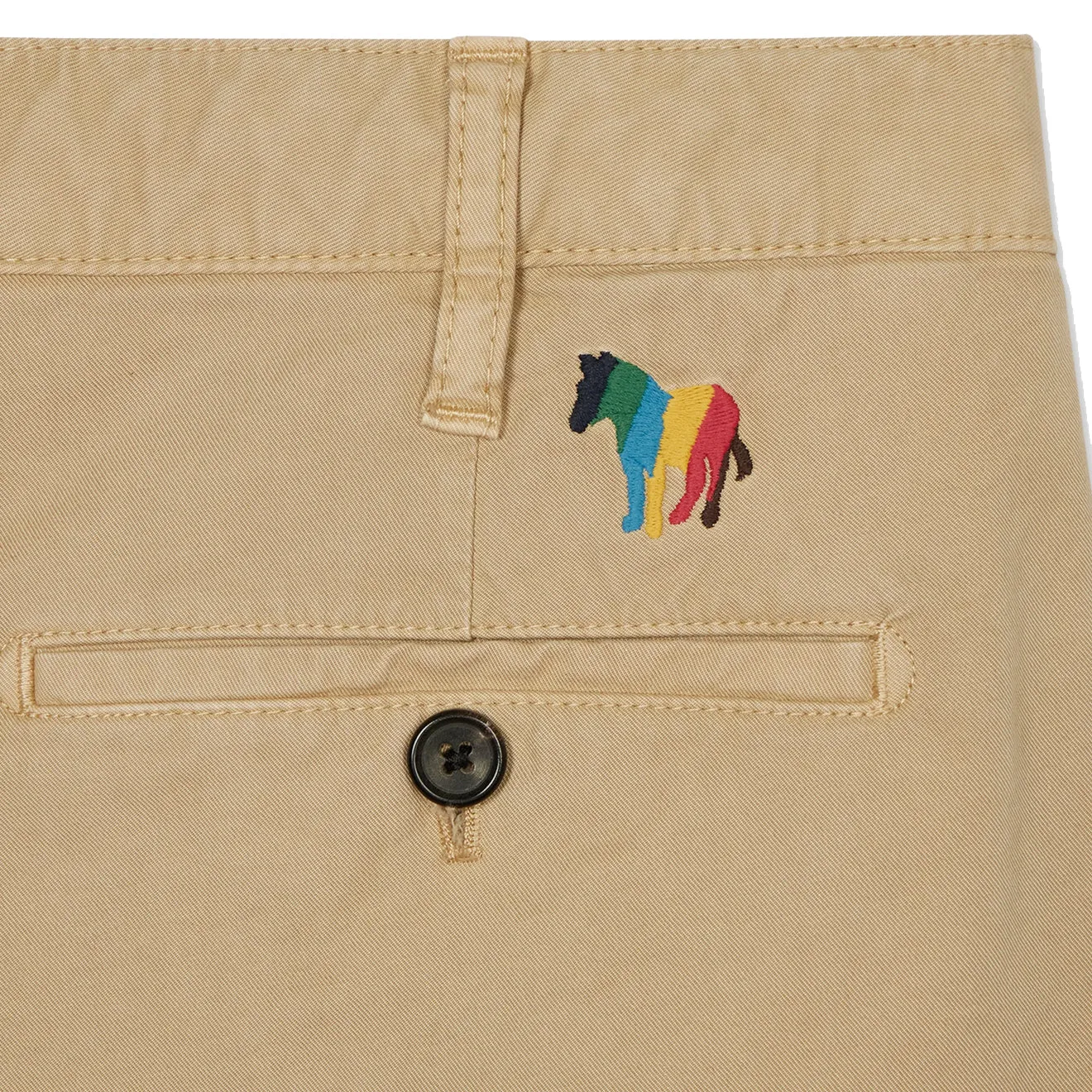 Paul Smith Baumwoll-Drillich Breitstreifen-Zebra-Shorts Hellbeige