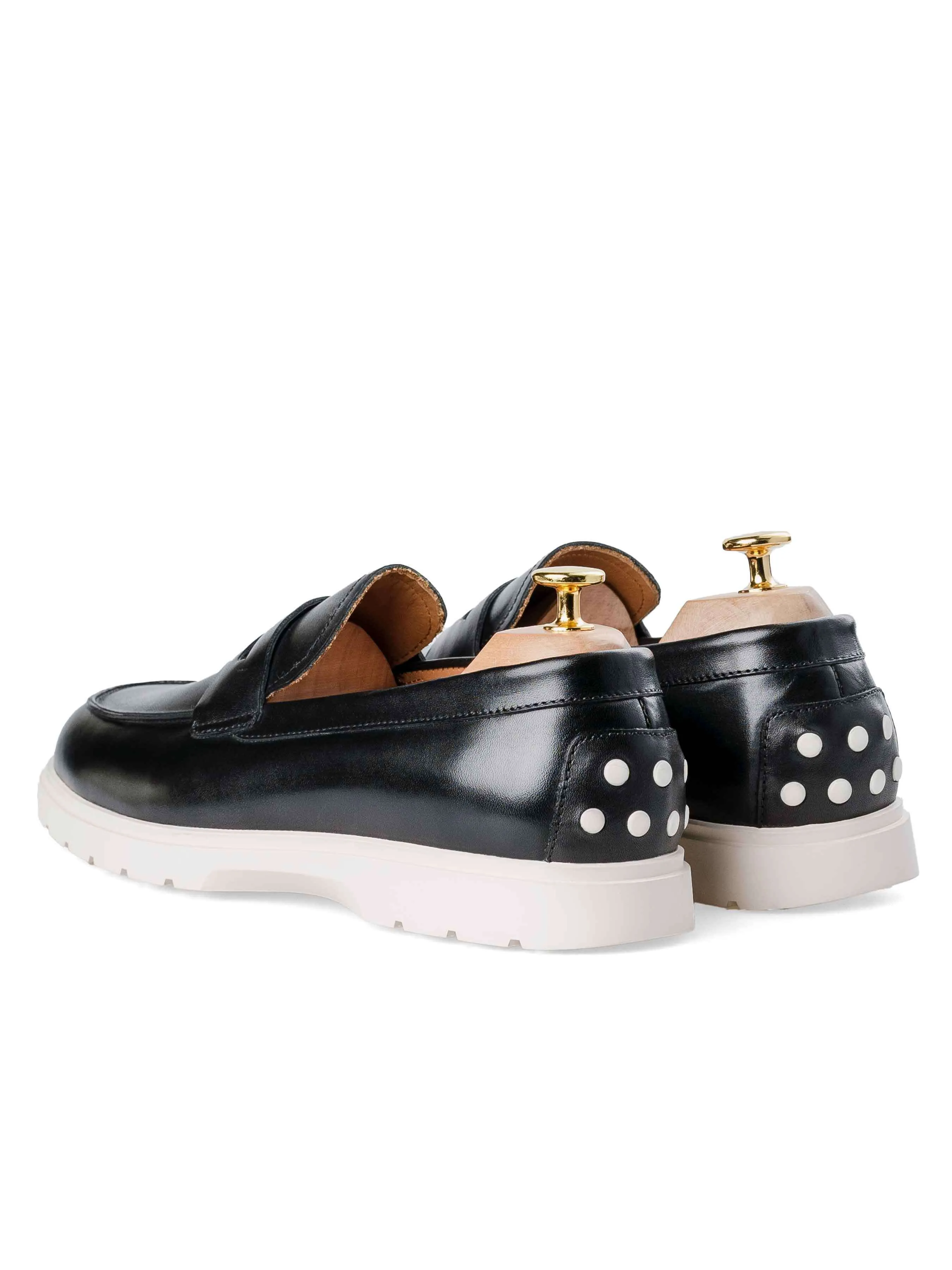 Penny Loafer - Einfarbig Schwarz (Kreidesohle)