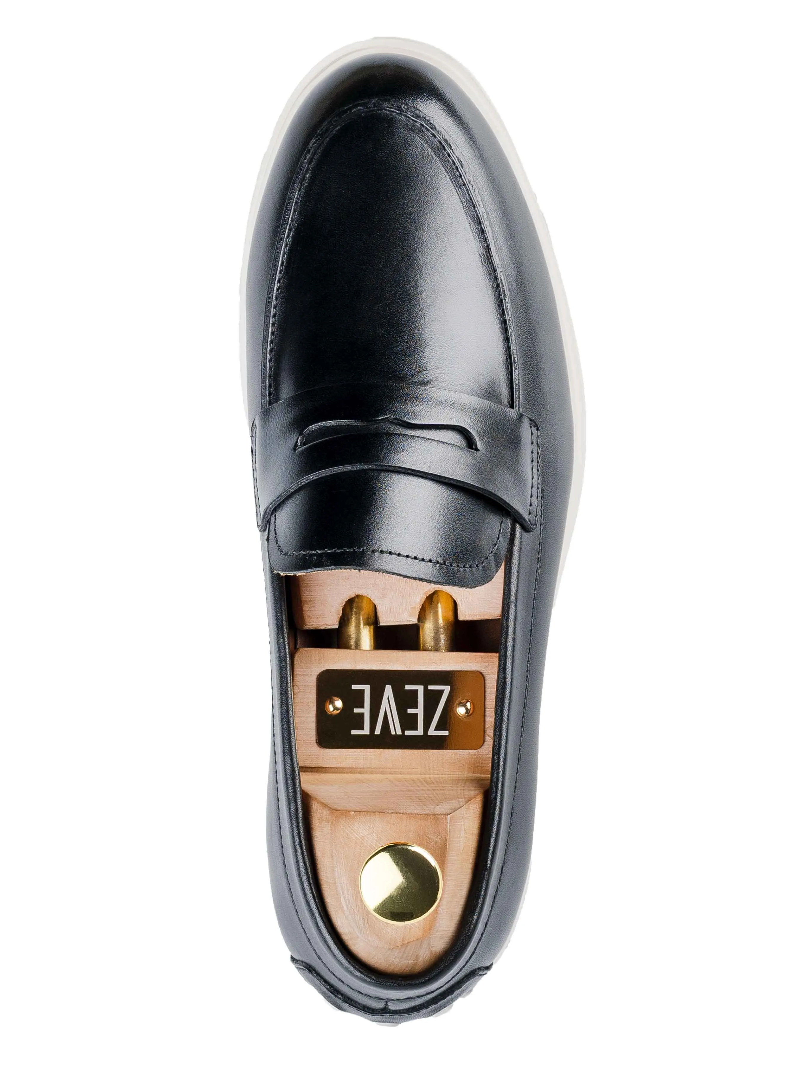 Penny Loafer - Einfarbig Schwarz (Kreidesohle)