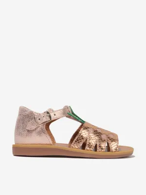 Pom D'Api Mädchen Leder Poppy Ananas Sandalen in Rosa