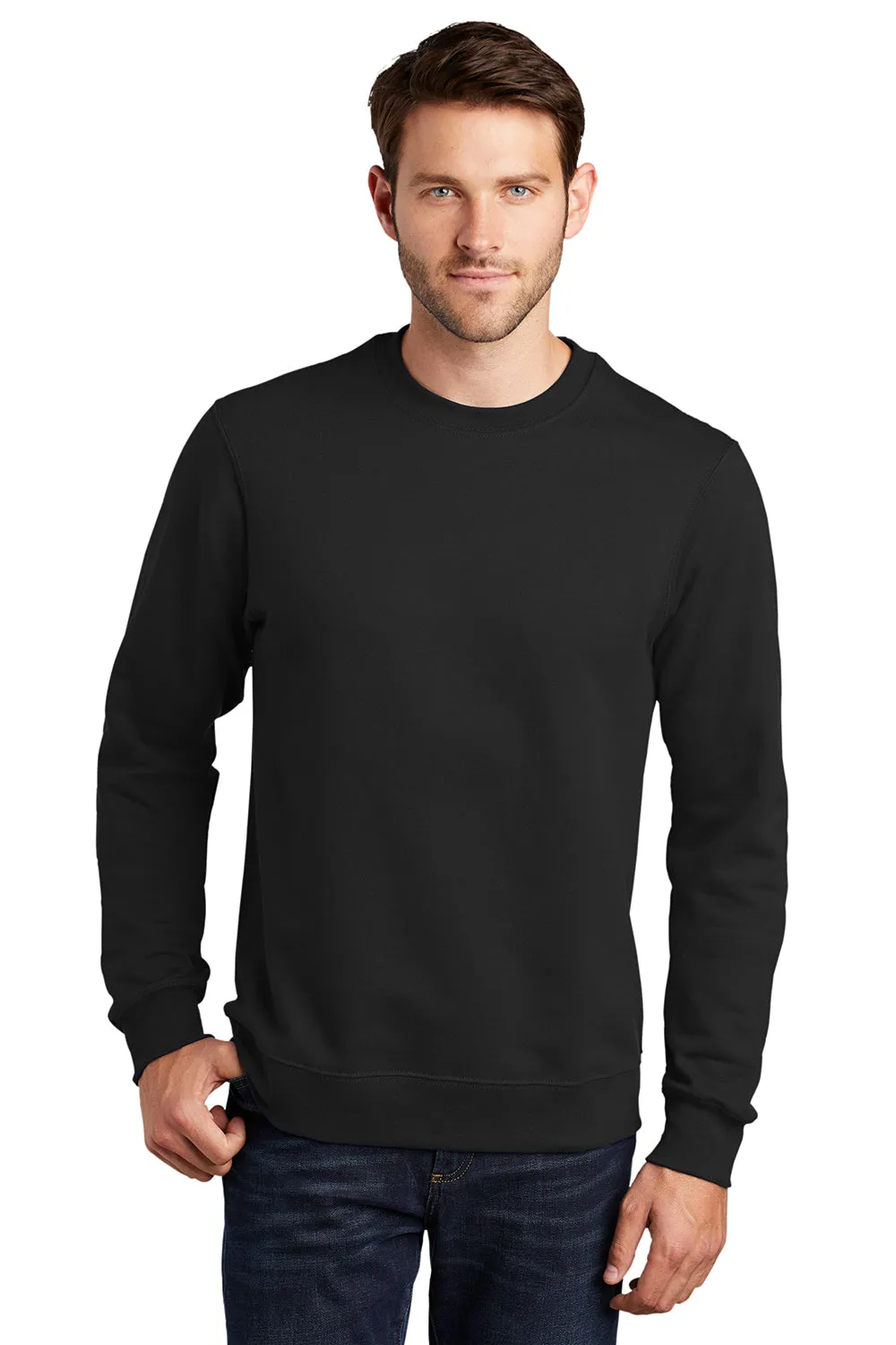 Port & Company Herren Fan Favorite Fleece Crewneck Sweatshirt - Tiefschwarz