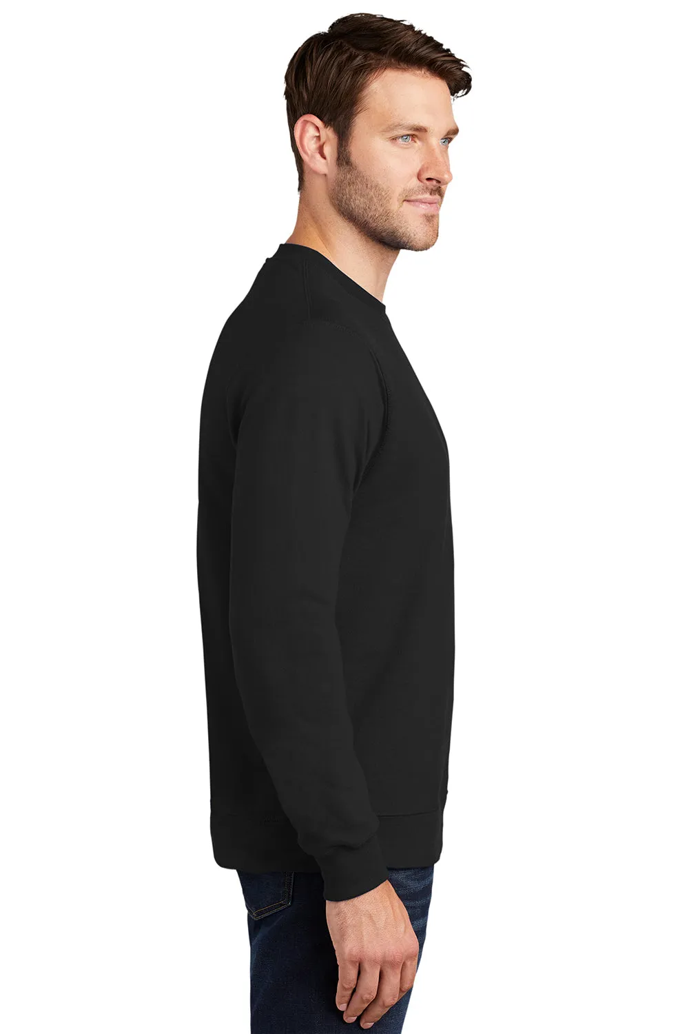 Port & Company Herren Fan Favorite Fleece Crewneck Sweatshirt - Tiefschwarz