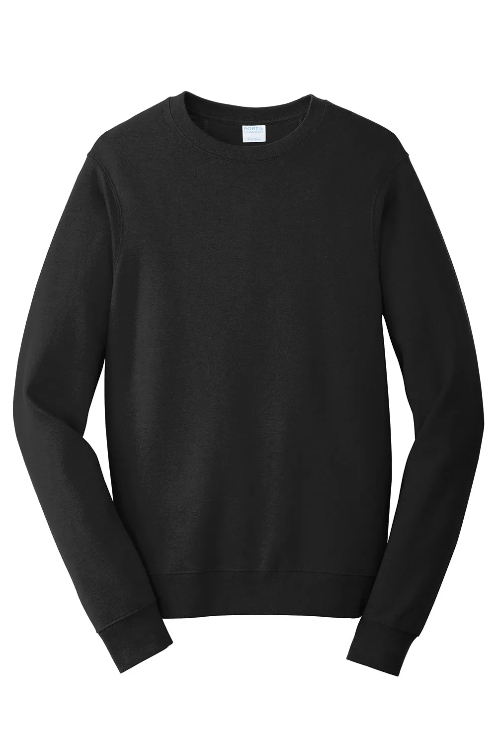 Port & Company Herren Fan Favorite Fleece Crewneck Sweatshirt - Tiefschwarz
