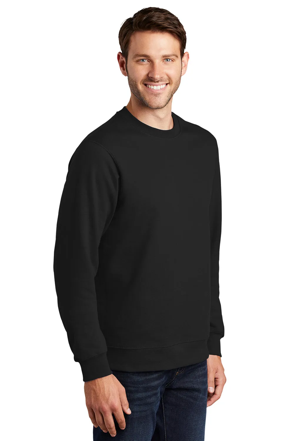 Port & Company Herren Fan Favorite Fleece Crewneck Sweatshirt - Tiefschwarz