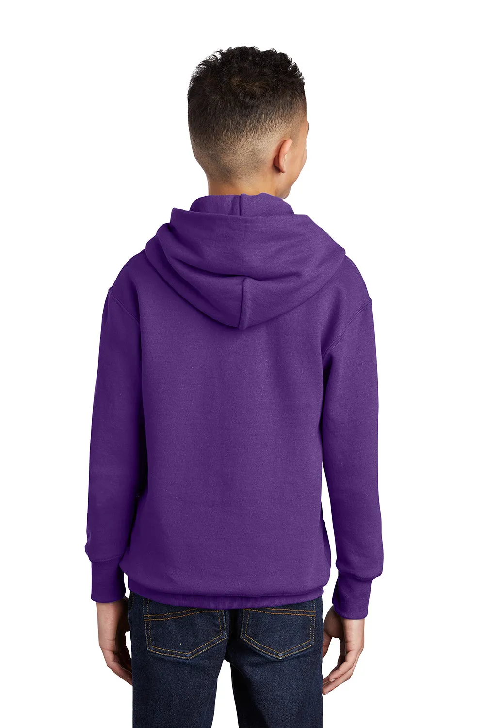 Port & Company Youth Core Pill Resistant Fleece Kapuzenpullover Hoodie mit Kangaroo-Tasche - Team Lila