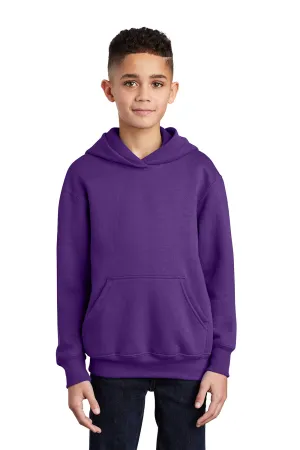 Port & Company Youth Core Pill Resistant Fleece Kapuzenpullover Hoodie mit Kangaroo-Tasche - Team Lila