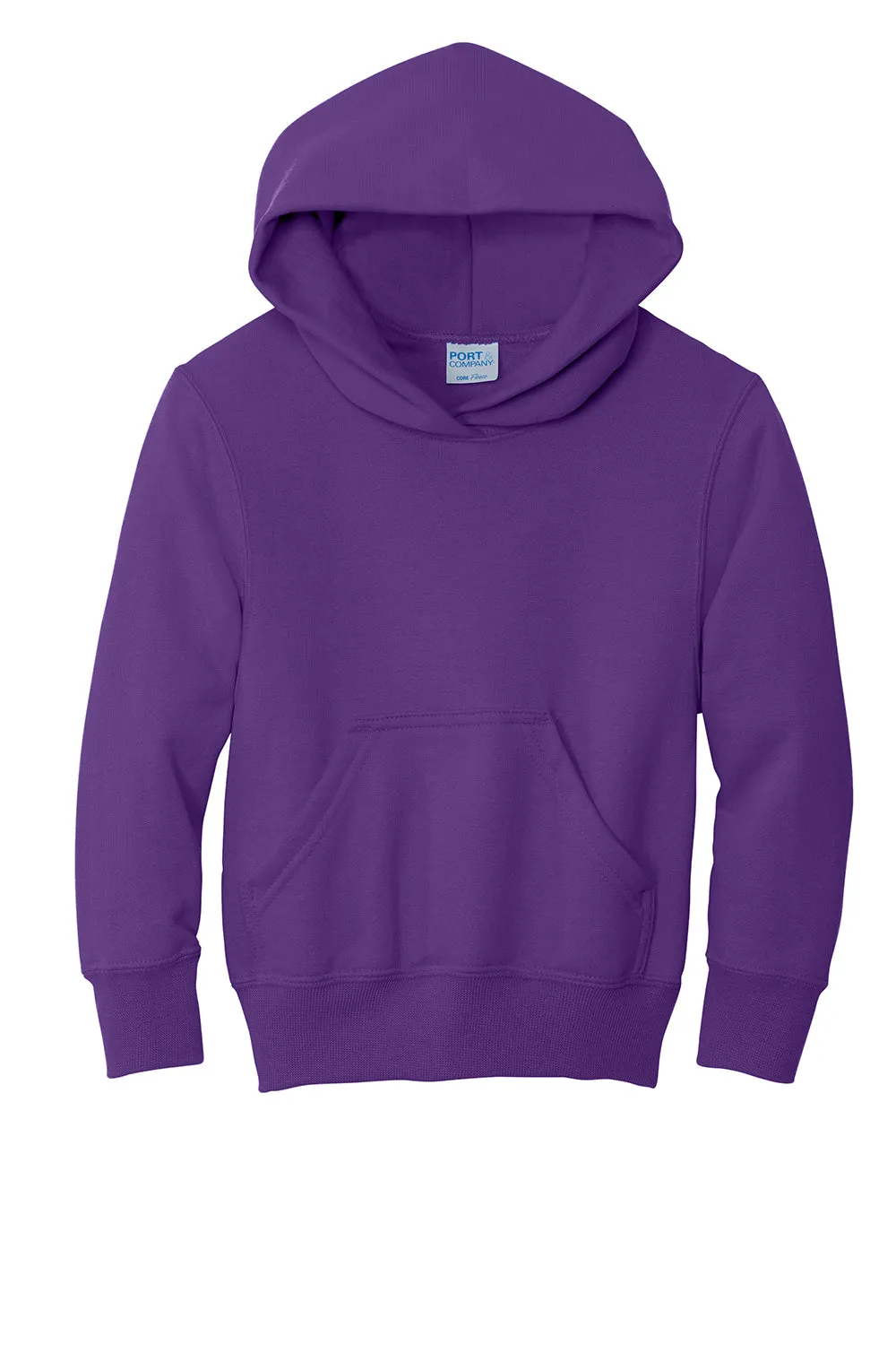 Port & Company Youth Core Pill Resistant Fleece Kapuzenpullover Hoodie mit Kangaroo-Tasche - Team Lila
