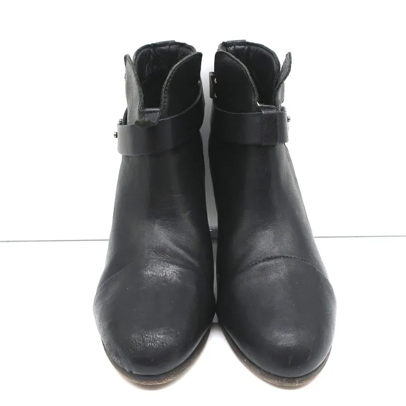 Rag & Bone Harrow Stiefeletten Schwarz Leder Größe 38.5 High Heel Booties