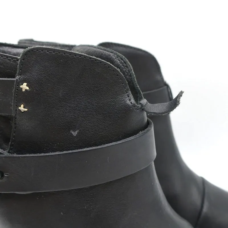Rag & Bone Harrow Stiefeletten Schwarz Leder Größe 38.5 High Heel Booties