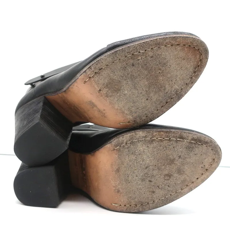 Rag & Bone Harrow Stiefeletten Schwarz Leder Größe 38.5 High Heel Booties
