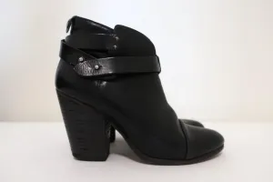 Rag & Bone Harrow Stiefeletten Schwarz Leder Größe 39 High Heel Booties
