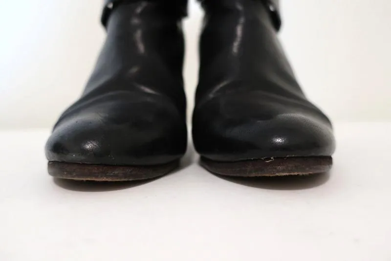 Rag & Bone Harrow Stiefeletten Schwarz Leder Größe 39 High Heel Booties