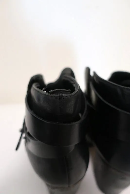 Rag & Bone Harrow Stiefeletten Schwarz Leder Größe 39 High Heel Booties