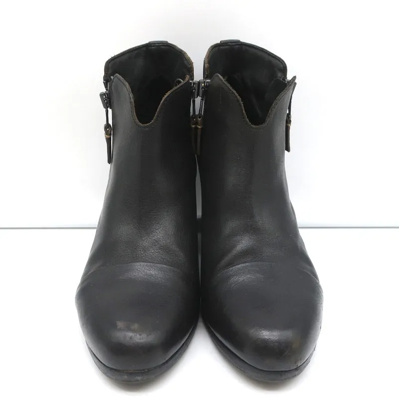 Rag & Bone Margot Seitlich mit Reißverschluss Stiefeletten Schwarz Leder Größe 37.5 High Heel Booties