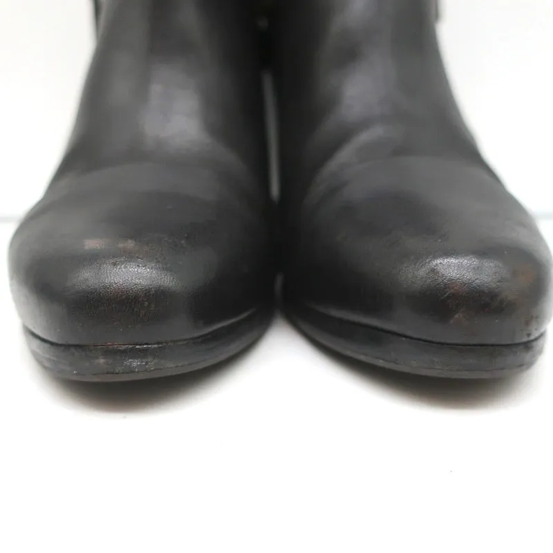 Rag & Bone Margot Seitlich mit Reißverschluss Stiefeletten Schwarz Leder Größe 37.5 High Heel Booties