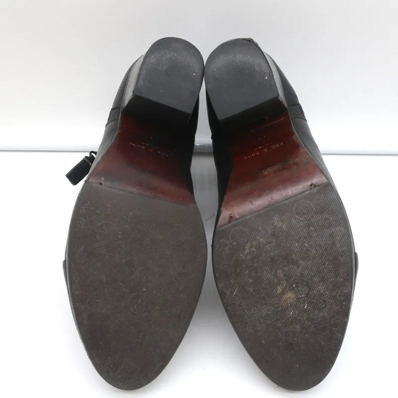 Rag & Bone Margot Seitlich mit Reißverschluss Stiefeletten Schwarz Leder Größe 37.5 High Heel Booties
