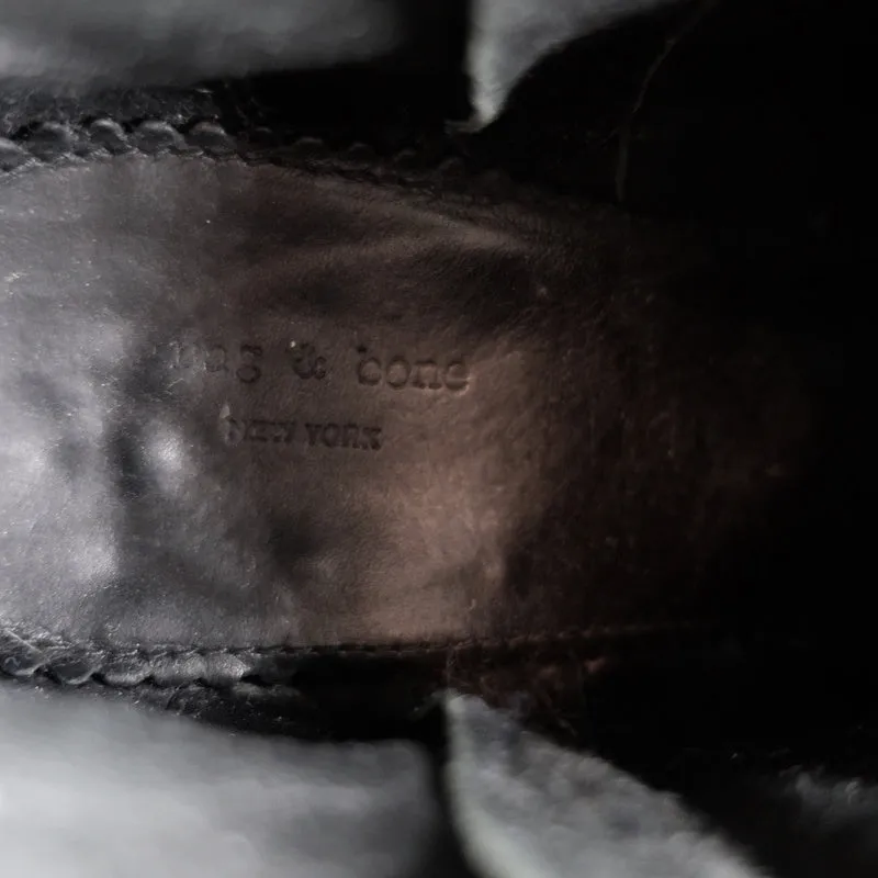 Rag & Bone Margot Seitlich mit Reißverschluss Stiefeletten Schwarz Leder Größe 37.5 High Heel Booties