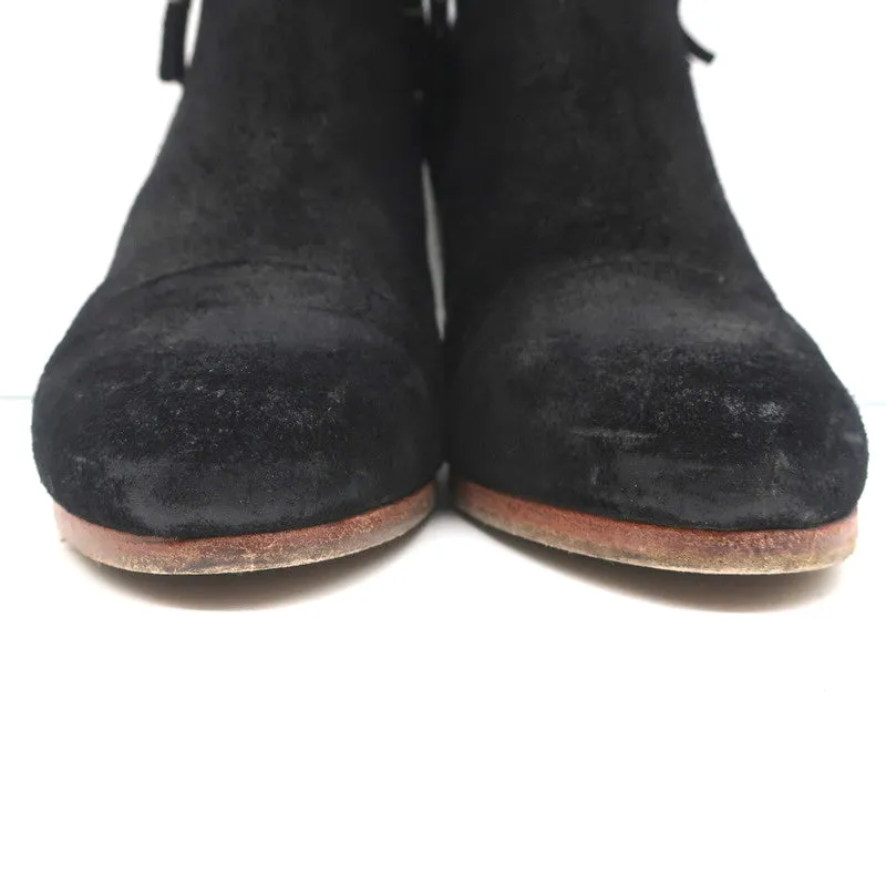 Rag & Bone Margot Seitlich-Reißverschluss Stiefeletten Schwarz Wildleder Größe 37 High Heel Booties