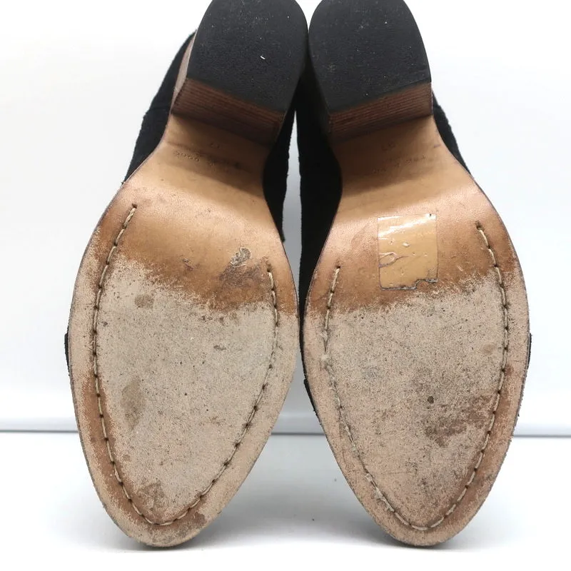 Rag & Bone Margot Seitlich-Reißverschluss Stiefeletten Schwarz Wildleder Größe 37 High Heel Booties
