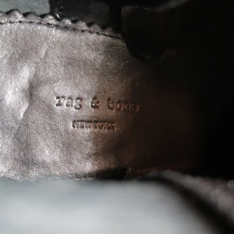 Rag & Bone Margot Seitlich-Reißverschluss Stiefeletten Schwarz Wildleder Größe 37 High Heel Booties
