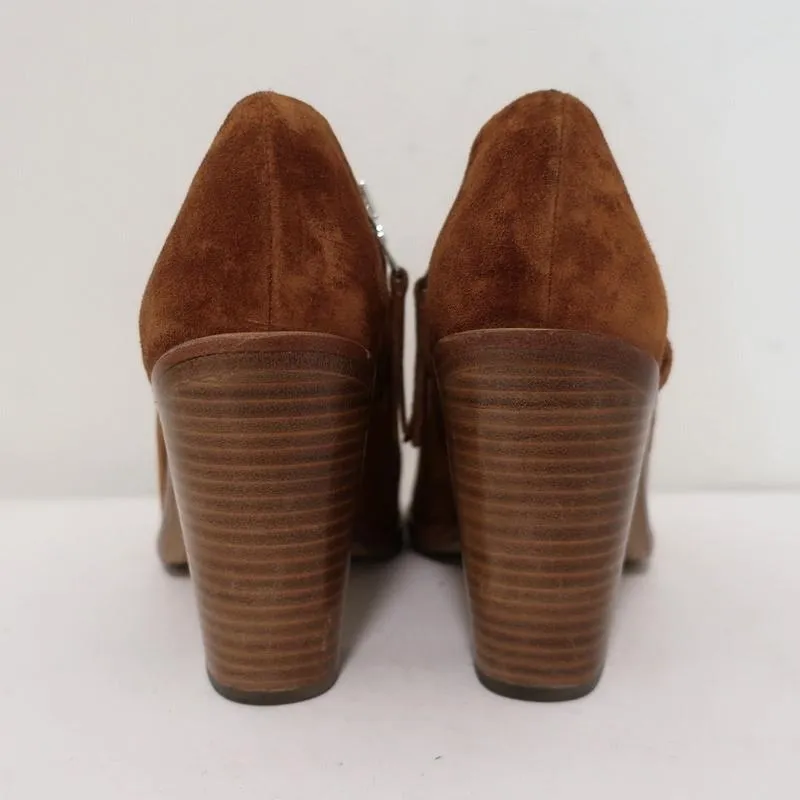 Rag & Bone Peep-Toe-Stiefeletten Mabel Braun Wildleder Größe 36 High Heel Knöchelstiefel