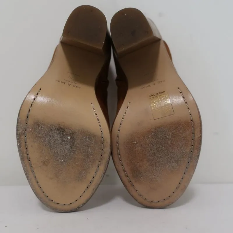 Rag & Bone Peep-Toe-Stiefeletten Mabel Braun Wildleder Größe 36 High Heel Knöchelstiefel