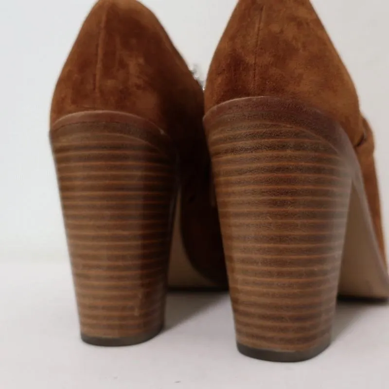 Rag & Bone Peep-Toe-Stiefeletten Mabel Braun Wildleder Größe 36 High Heel Knöchelstiefel